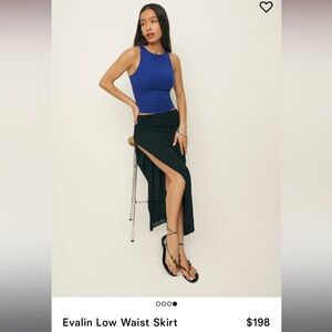 Reformation Evalin Low Waist Skirt - Black